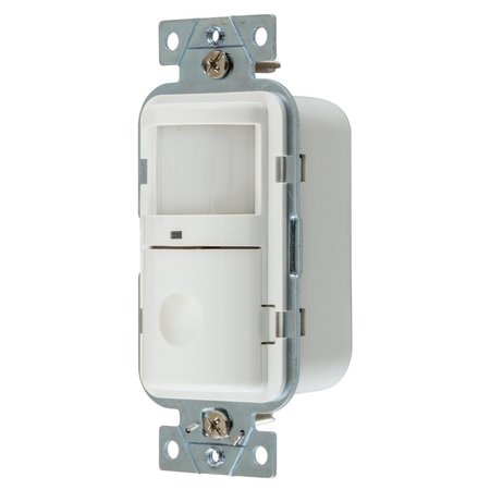 Bryant Occupancy Sensor Wall Switch, Passive Infrared Motion Sensor, Manual On, Manual Adjusting, 120V AC MS1001W